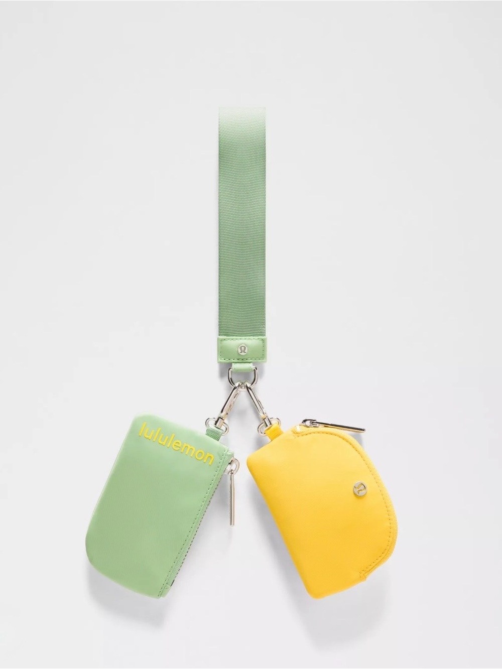 Lululemon Dual Pouch Wristlet Kale Krush Lemon Lush